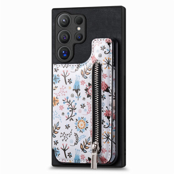 Coque Samsung Galaxy S24 Ultra 5G Portefeuille Intégré Florale