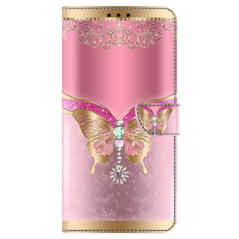 HousseSamsung Galaxy A05s Papillon Rose et Doré