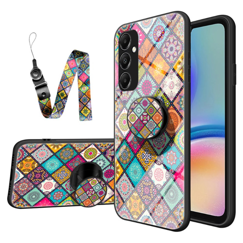 Coque Samsung Galaxy A05s Support et Lanière Patchwork