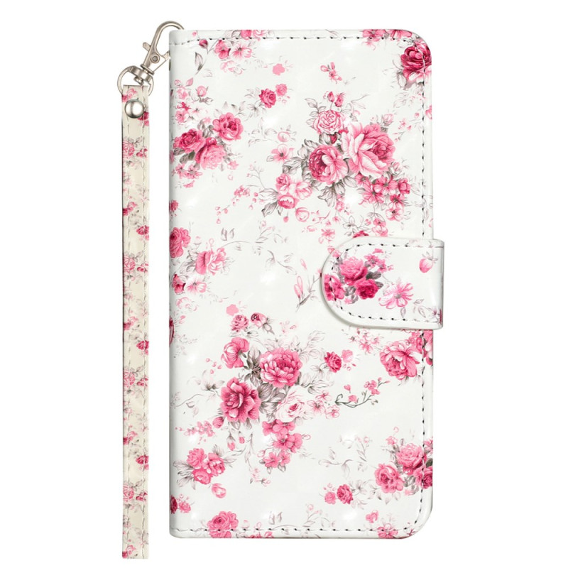 Housse Xiaomi 13T / 13T Pro Fleurs Roses à Lanière