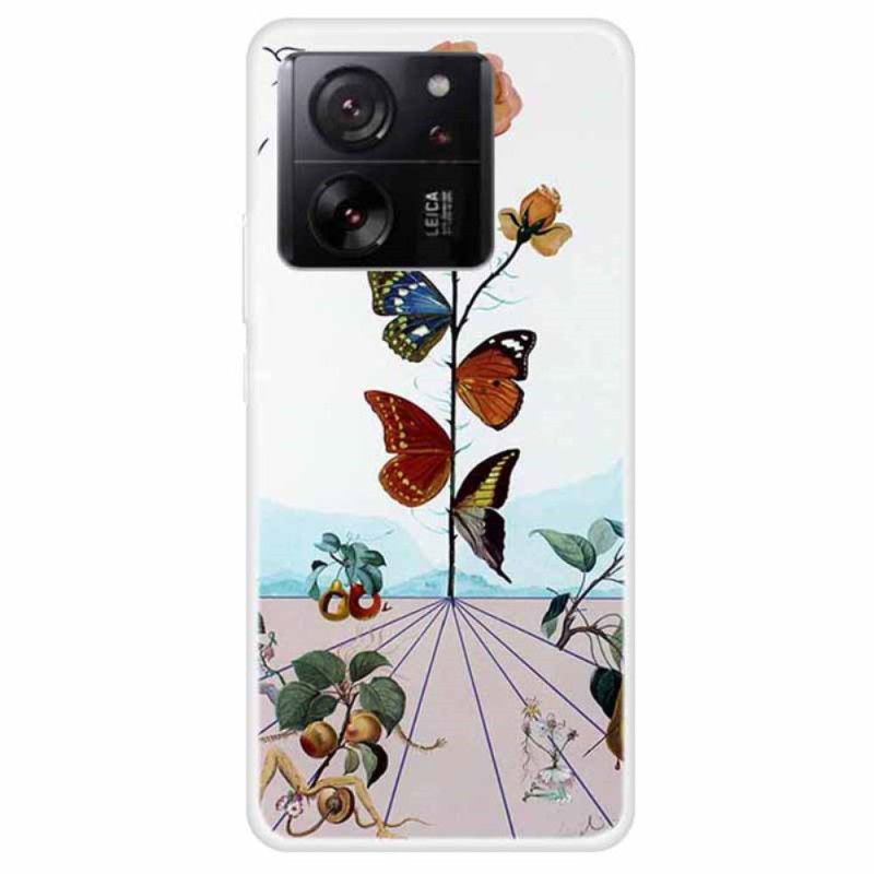 Coque Xiaomi 13T / 13T Pro Motif de Papillon et Fleur