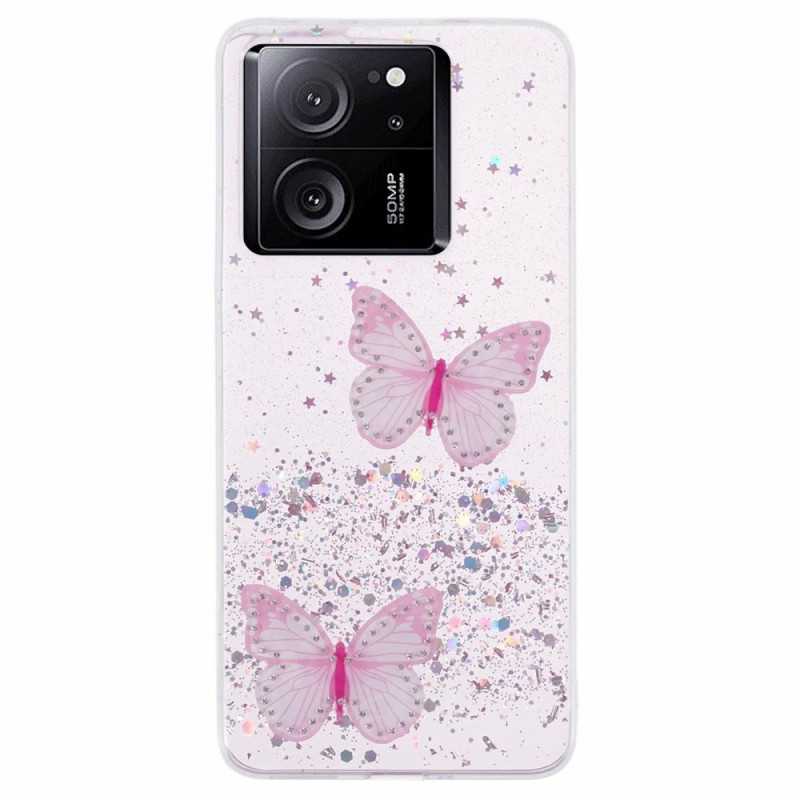 Coque Xiaomi 13T / 13T Pro Paillettes Papillons