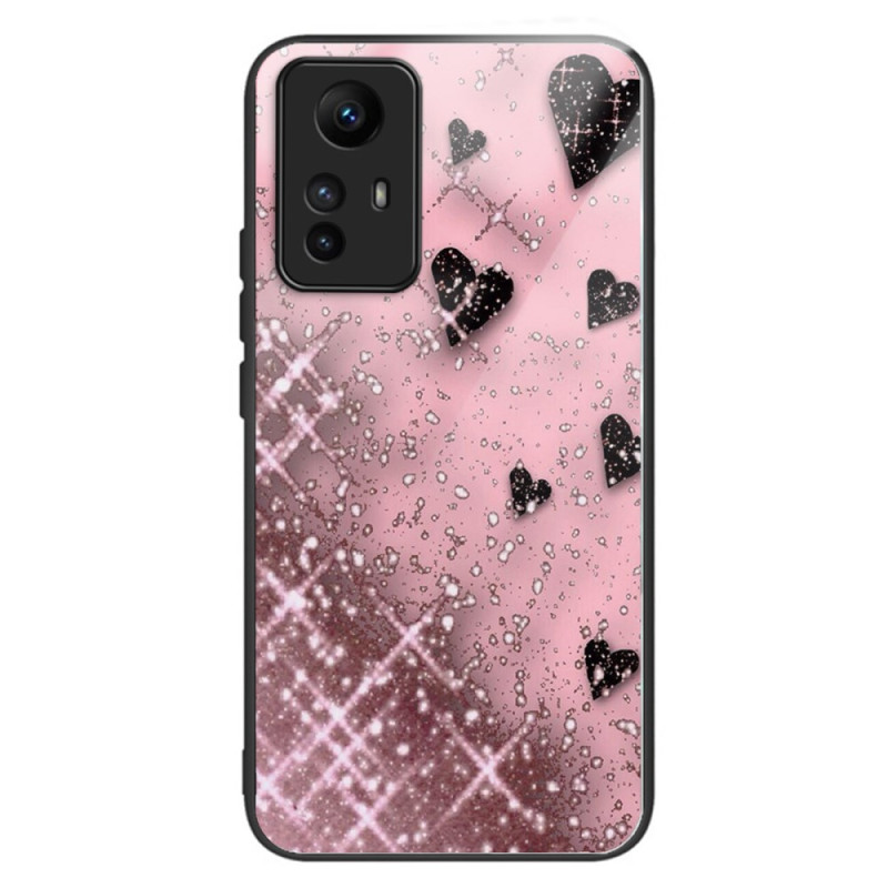 Coque Xiaomi Redmi Note 12S Verre Trempé Coeurs sur Fond Rose