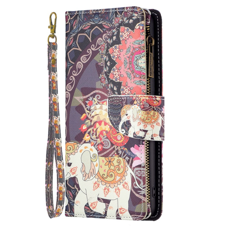 Housse Xiaomi Redmi Note 12S Portefeuille Éléphant Tribal