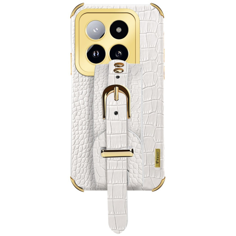 Coque Xiaomi 14 Pro Effet Crocodile avec Bracelet