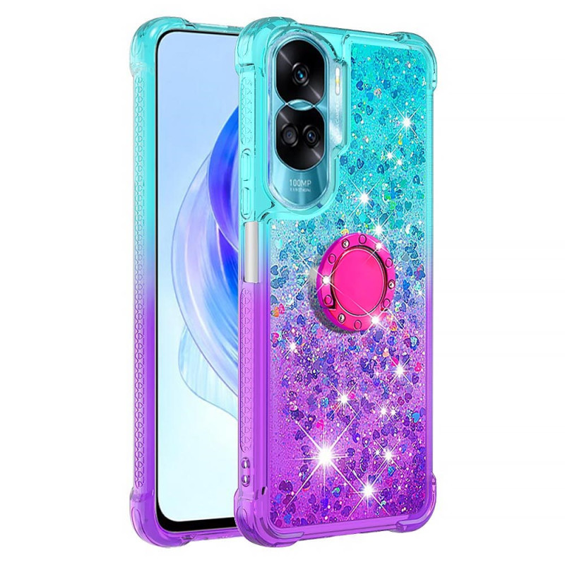 Coque Honor 90 Lite Dégradé Paillettes avec Anneau-Support