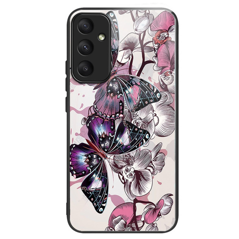 Coque Samsung Galaxy A55 5G Verre Trempé Papillons Violets