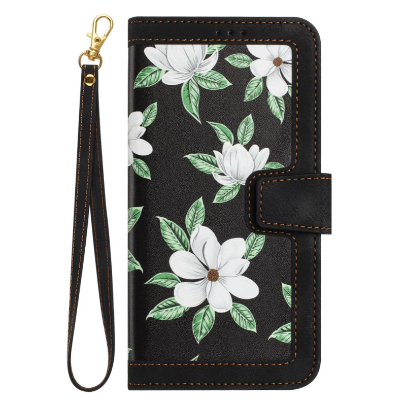 Housse Samsung Galaxy A55 5G Motif Floral avec Lanière