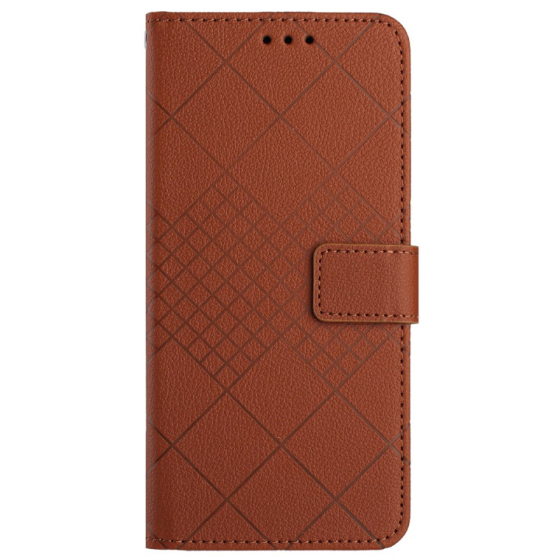 Housse Samsung Galaxy Xcover 7 Texture Litchi Losanges à Lanière