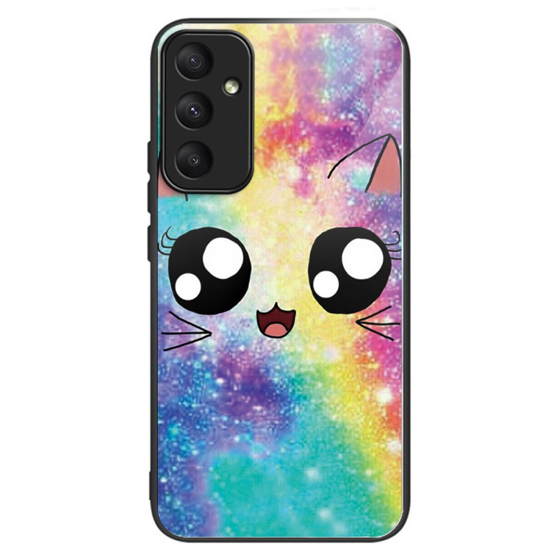 Coque Samsung Galaxy A35 5G Verre Trempé Chat Arc-en-ciel