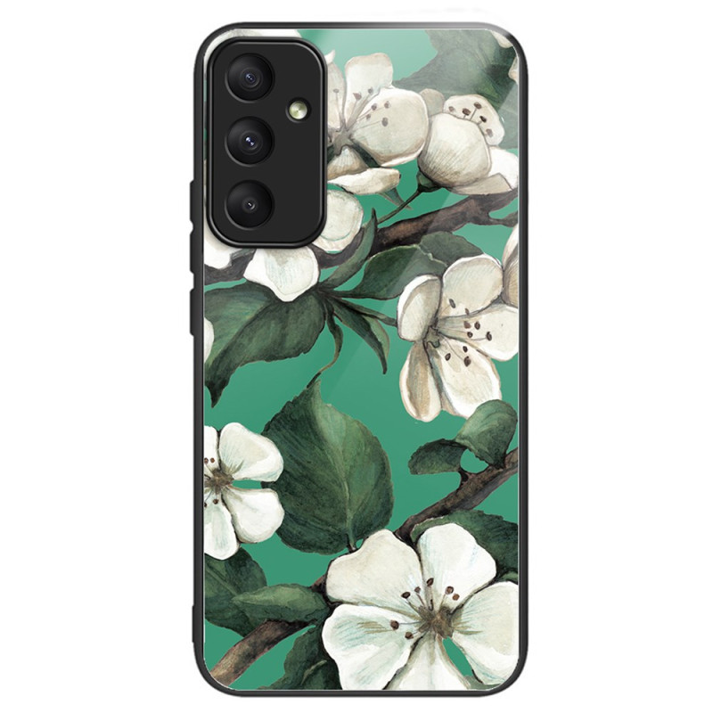 Coque Samsung Galaxy A35 5G Verre Trempé Fleurs blanches