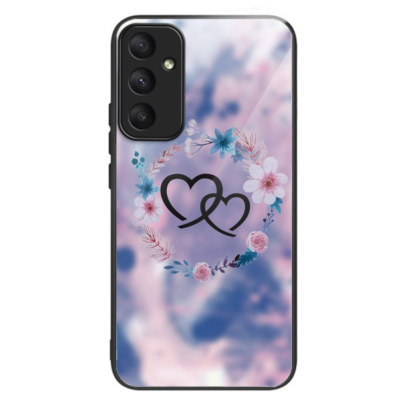 Coque Samsung Galaxy A35 5G Verre Trempé Cœurs et Fleurs