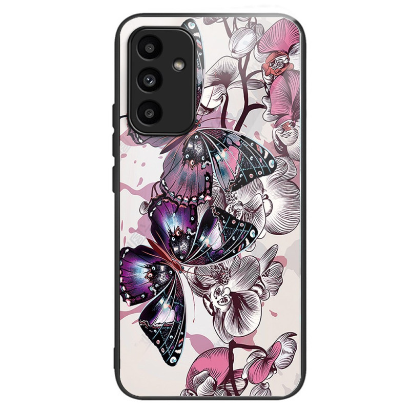 Coque Samsung Galaxy A15 5G / A15 Verre Trempé Papillons Pourpres