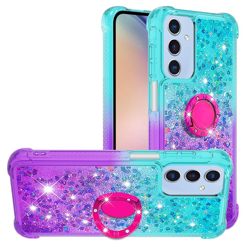 Coque Samsung Galaxy A15 5G Anneau-Support Dégradé Paillettes