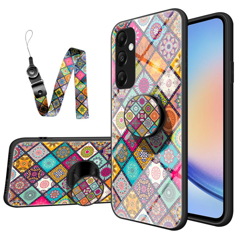 Coque Samsung Galaxy A35 5G Patchwork Support et Lanière