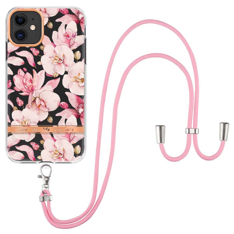 Coque à Cordon iPhone 11 Motifs Fleurs