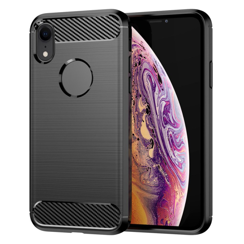 Coque iPhone XR Fibre Carbone Brossée