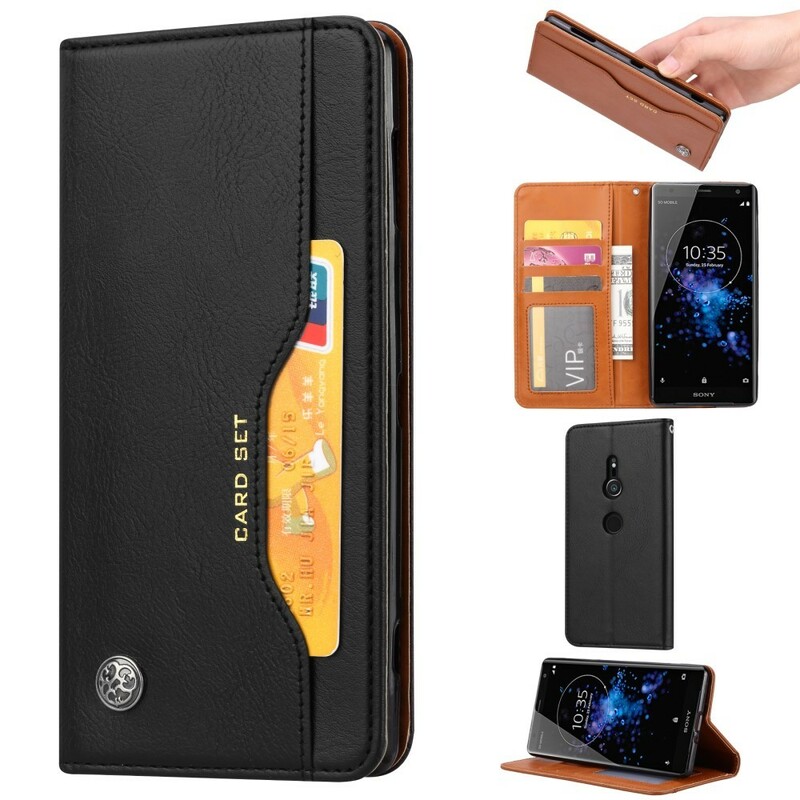 Flip Cover Sony Xperia XZ2 Simili Cuir Porte-Cartes