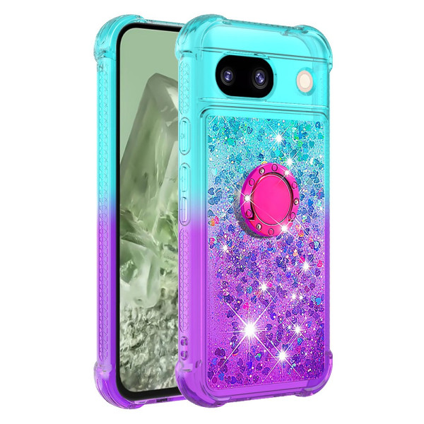 Coque Google Pixel 8A Anneau-Support Dégradé Paillettes