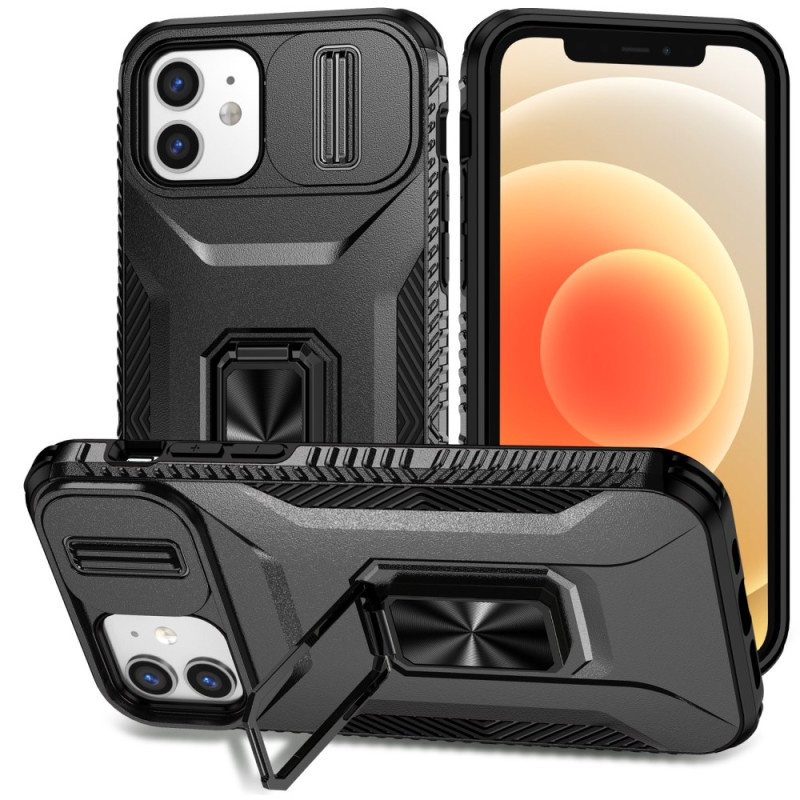 Coque iPhone 12 / 12 Pro Support Rotatif et Fenêtre Coulissante pour Objectif