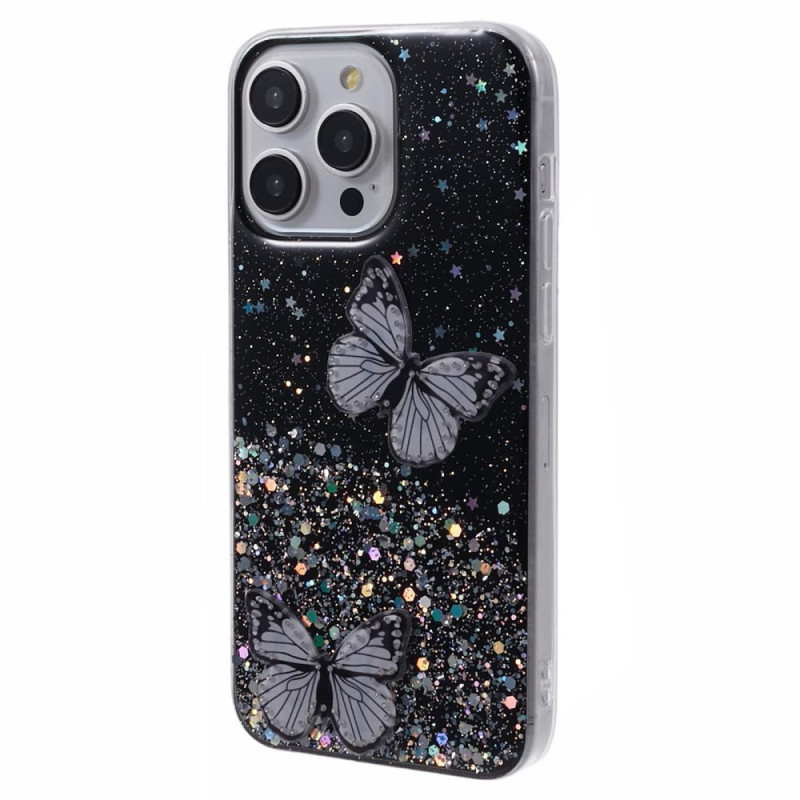 Coque iPhone 12 / 12 Pro Paillettes Papillons