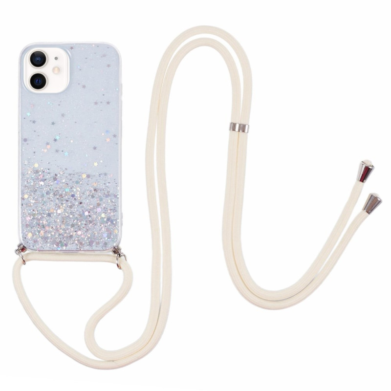 Coque à Cordon iPhone 12 / 12 Pro Paillettes Discrètes