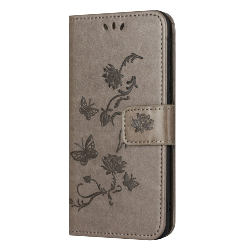 Housse Samsung Galaxy Xcover 7 Fleurs et Papillons à Lanière