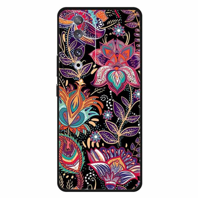 Coque Honor 90 Feuilles et Fleurs Pourpres