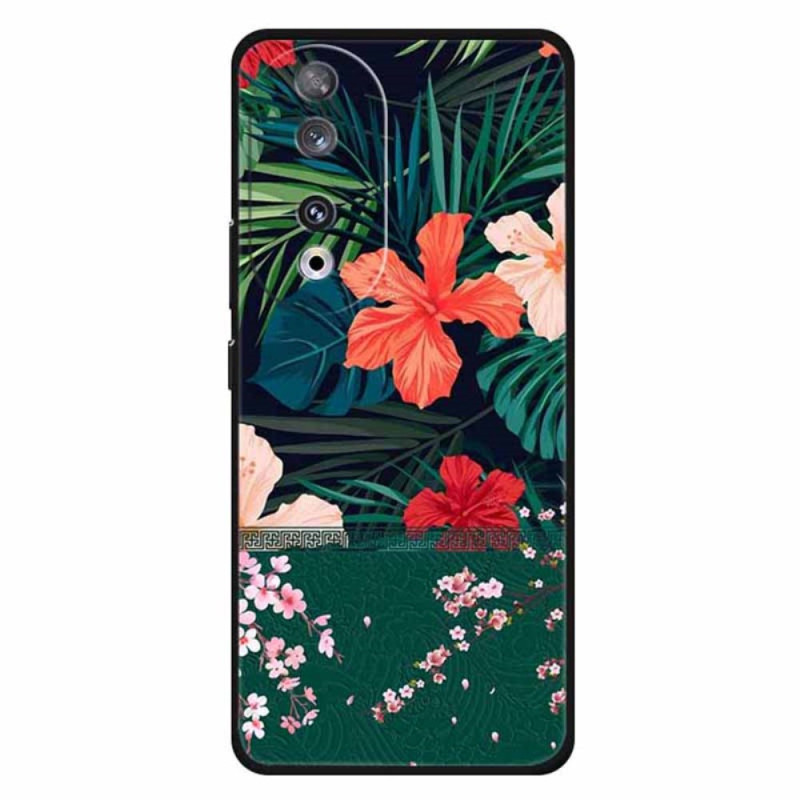 Coque Honor 90 Mur de Feuilles de Fleurs