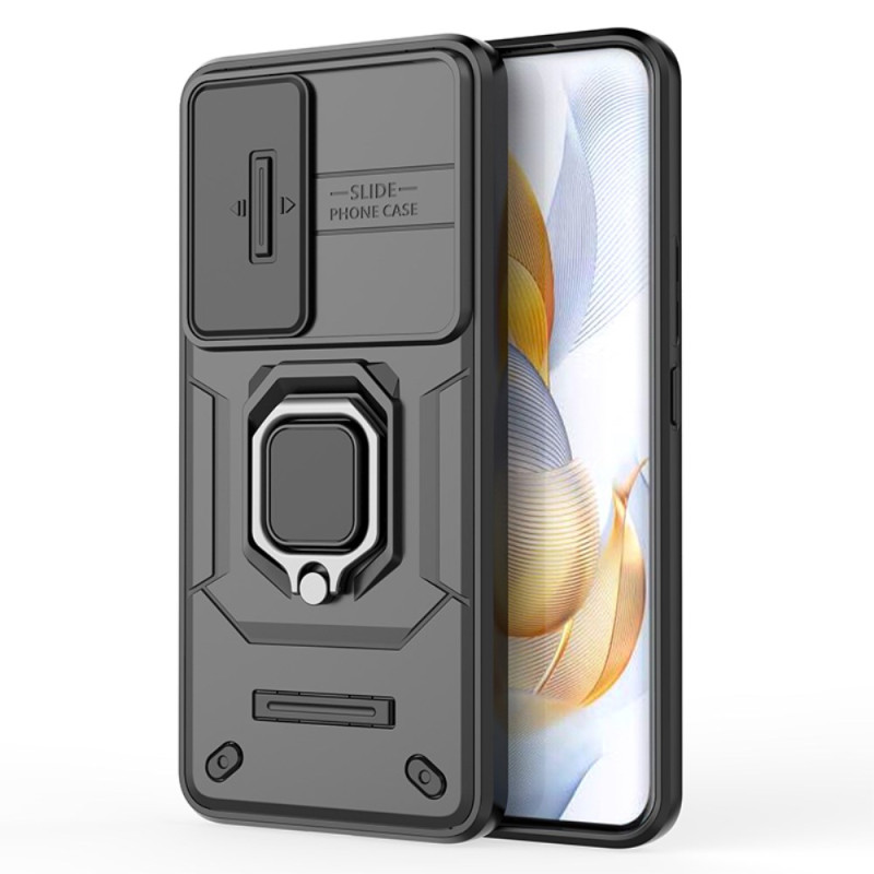 Coque Honor 90 Ring Résistante avec Protection de Lentille Coulissante