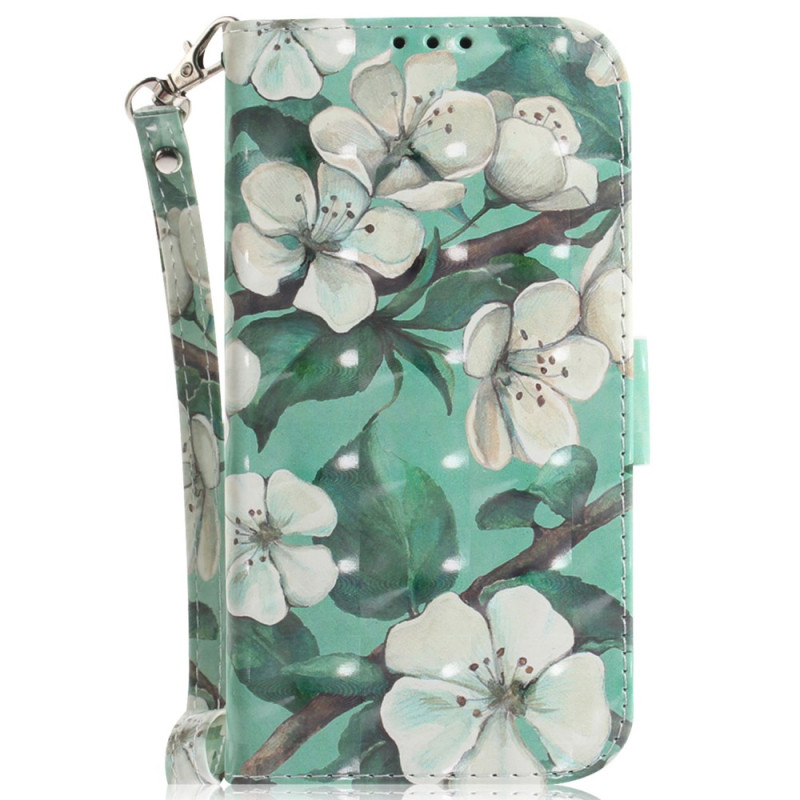 Housse Realme C55 Fleurs Aquarelles à Lanière