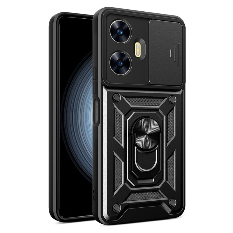 Coque Realme C55 Anneau-Support et Protecteur Objectif Coulissant