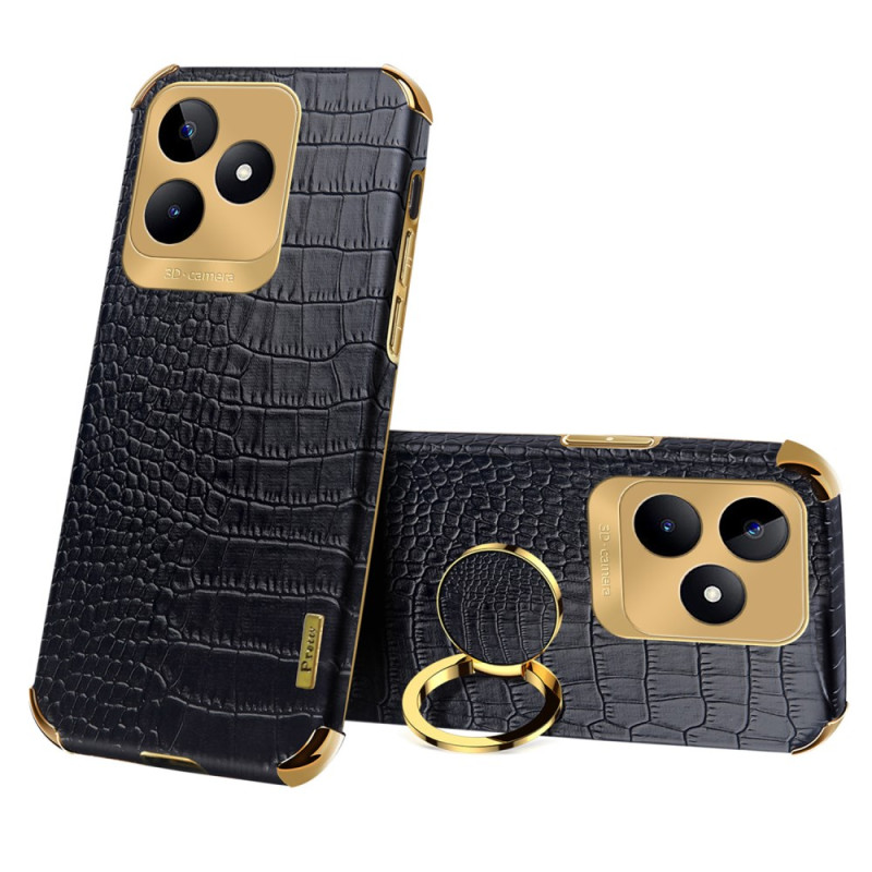 Coque Realme C53 / C51 Anneau-Support Texture Crocodile