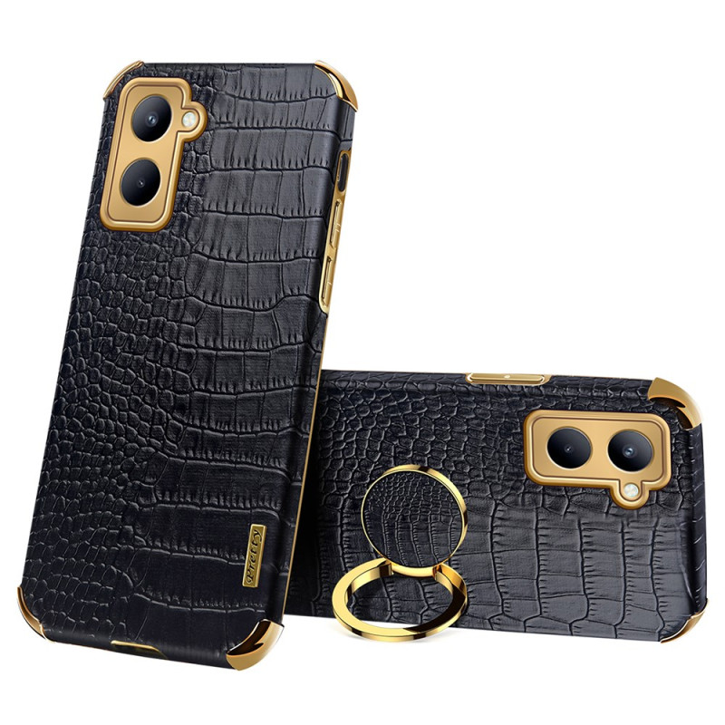 Coque Realme C33 / C33 2023 Texture Crocodile avec Anneau-Support