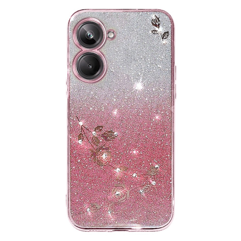 Coque Realme C33 / C33 2023 Fleurs et Strass KADEM