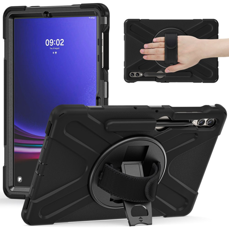 Coque Samsung Galaxy Tab S10 Plus / S9 FE Plus / S9 Plus / S8 Plus / S7 Plus Sangle et Support