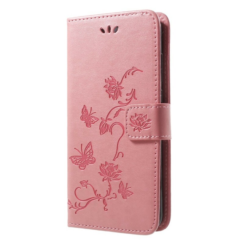 Housse Huawei P20 Pro Papillons et Fleurs à Lanière