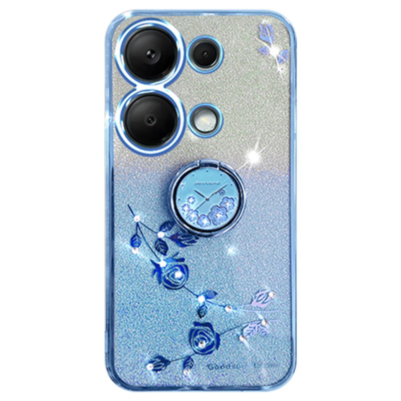 Coque Xiaomi Redmi Note 13 Pro 5G / Poco X6 5G Paillettes et Strass Anneau-Support