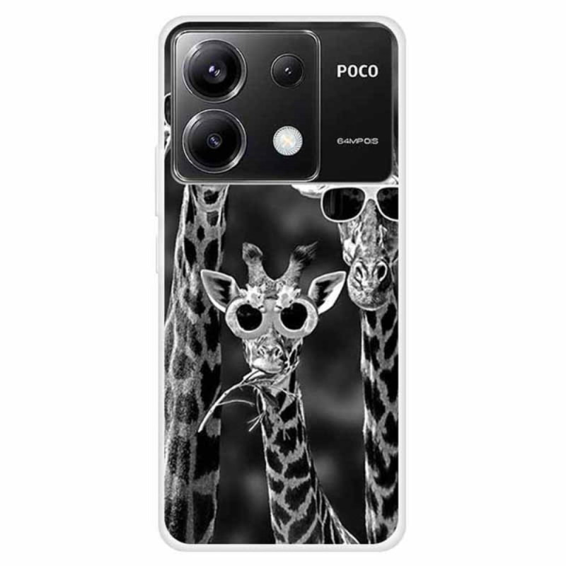 Coque Xiaomi Redmi Note 13 Pro 5G / Poco X6 5G Girafes avec Lunettes de Soleil