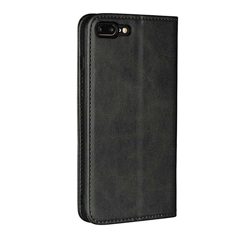 Flip Cover iPhone 8 Plus / 7 Plus Premium Simili Cuir Coutures