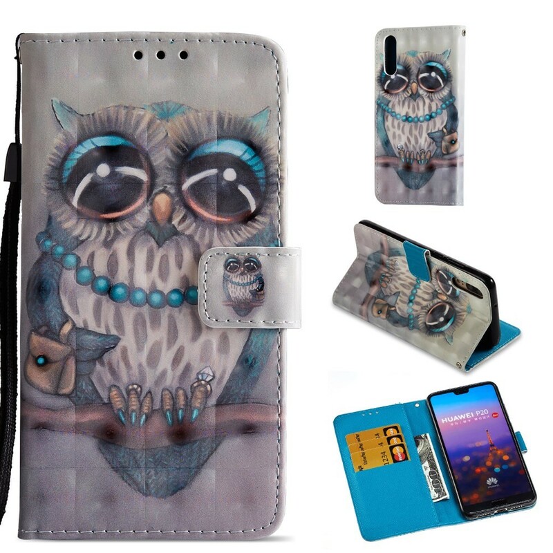 Housse Huawei P20 Miss Hibou 3D