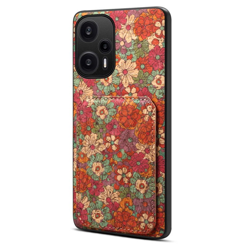 Coque Poco F5 Porte-Cartes Support Motif Floral