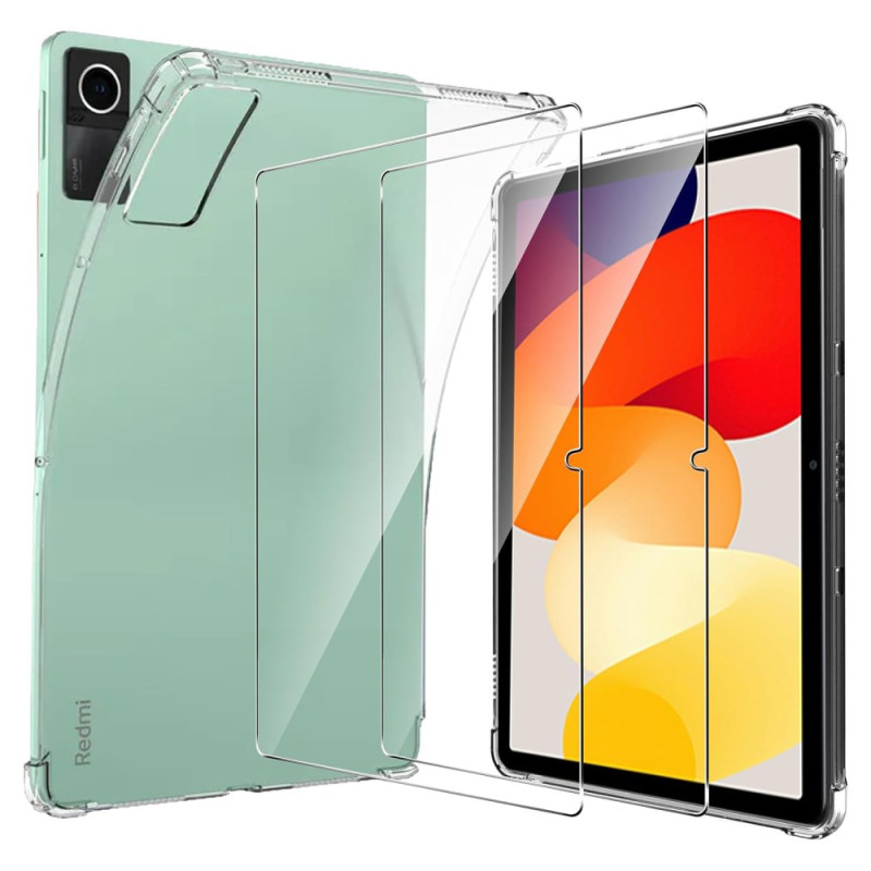 Coque Xiaomi Redmi Pad SE avec 2 Films de Protection d'écran en Verre Trempé