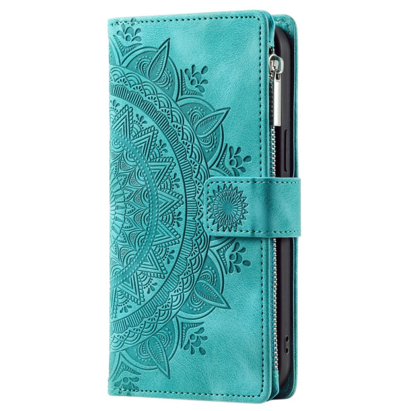 Housse Xiaomi Redmi Note 13 5G Portefeuille Effet Cuir Mandala à Lanière