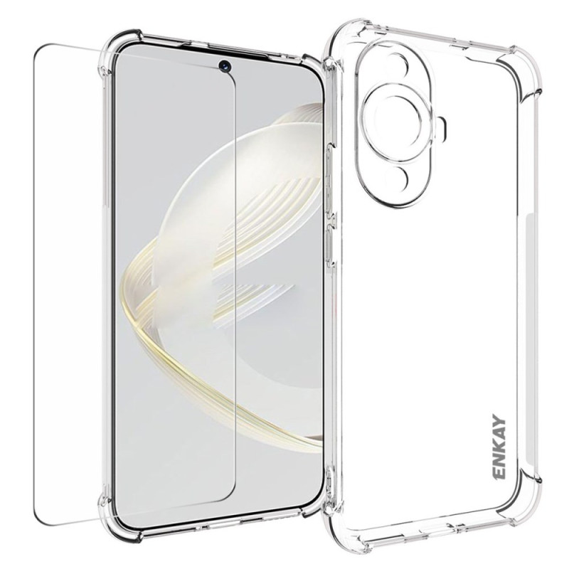 Coque Huawei Nova 12S Transparente avec Film de Protection d'Écran ENKAY