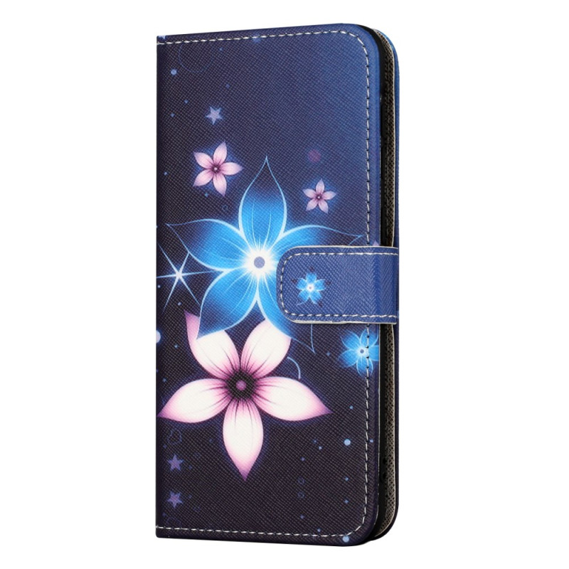 Housse Samsung Galaxy M15 5G Fleurs Lunaires à Lanière