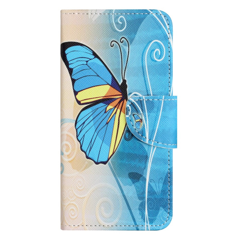 Housse Samsung Galaxy M15 5G Papillon Jaune et Bleu