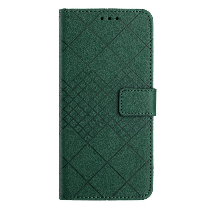 Housse Samsung Galaxy M15 5G Texture Litchi Losanges à Lanière