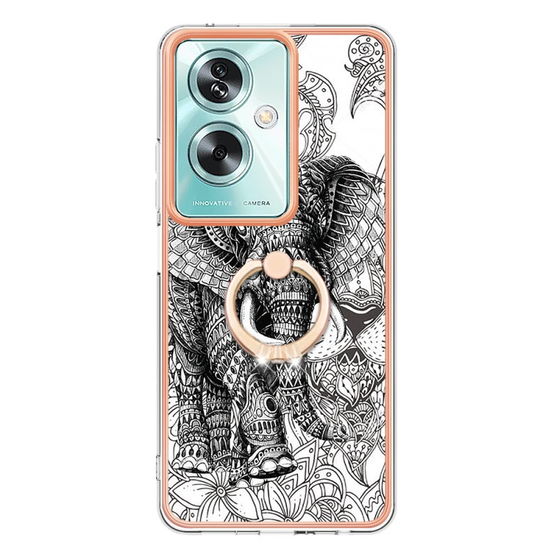 Coque Oppo A79 5G Anneau-Support Totem Éléphant