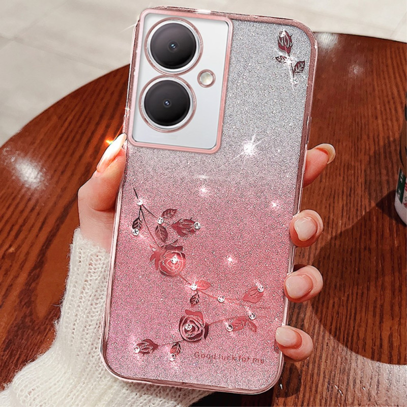 Coque Oppo A79 5G Fleurs et Strass KADEM